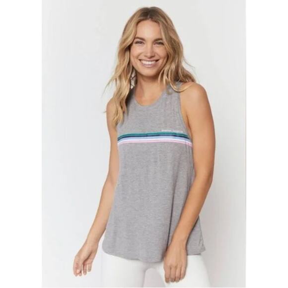 Spiritual Gangster Tops - Spiritual Gangster Gray Tank Dream Tie Back XS